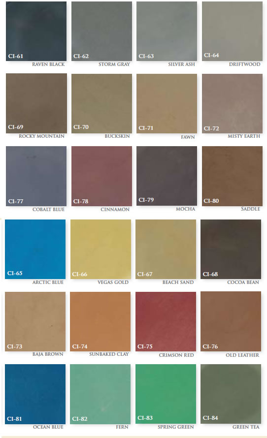 Concrete Polish Dye Colors